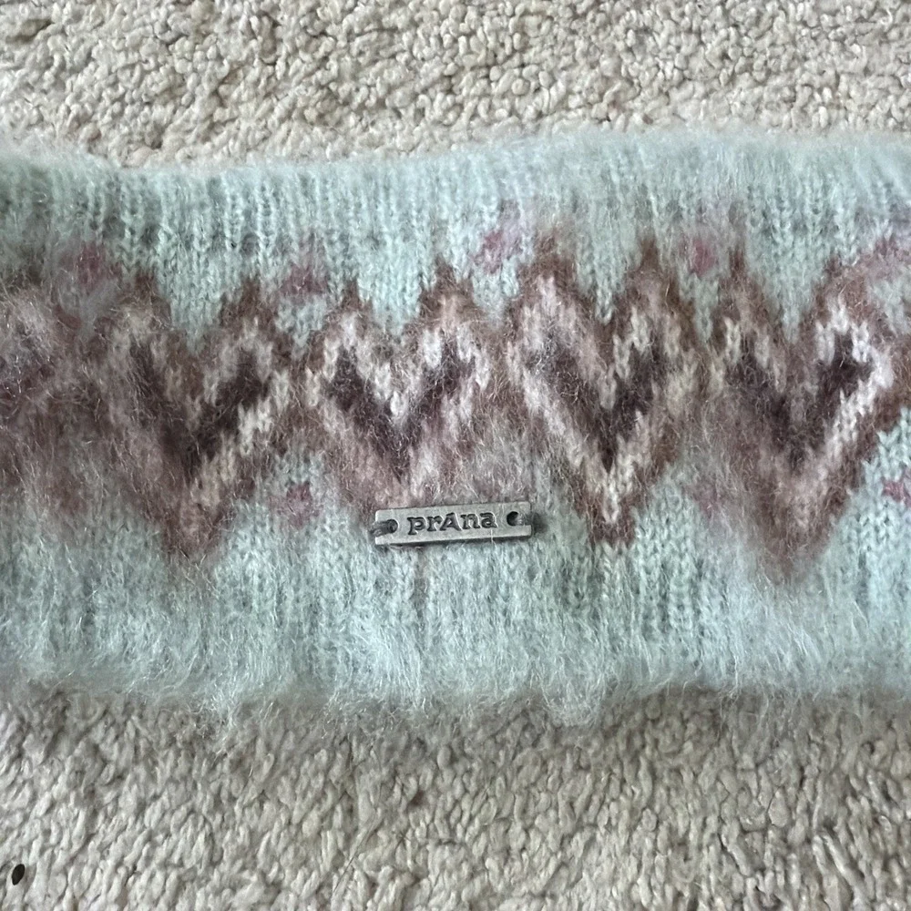 prAna Blue Purple Mint Heart Marin Headband Acrylic/Polyester Winter Warm